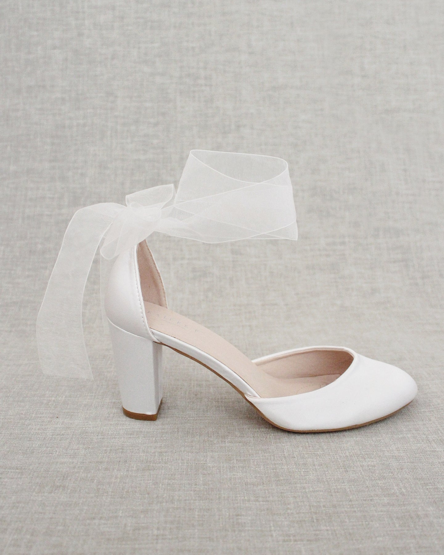 Mariam - White Block Heel Stiletto – Prologue Shoes